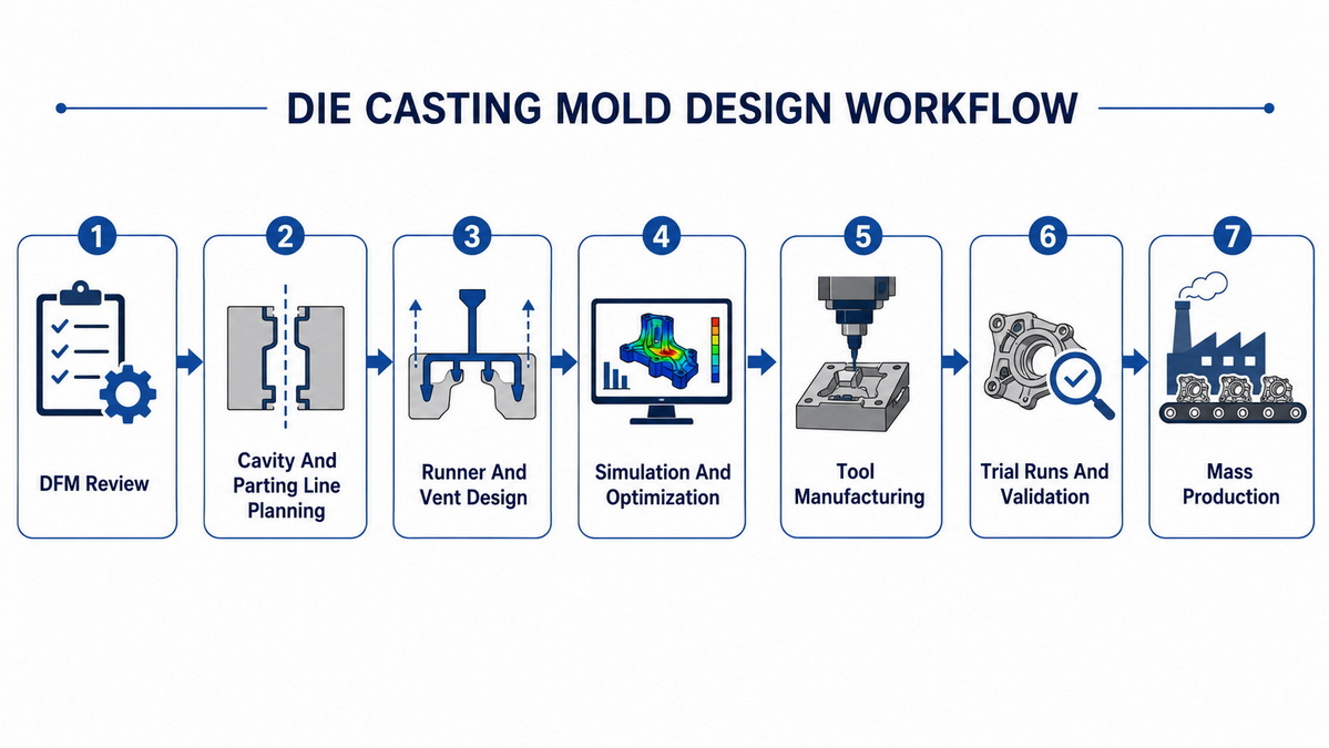 Flujo de trabajo de dise&ntilde;o de moldes de fundici&oacute;n a presi&oacute;n