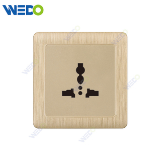 C20 86mm*86mm Home Switch White/silver/gold 3PIN MF SOCKET Light Electric Wall Switch PC Cover with IEC Certificate
