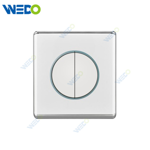 S2-W Home Switches 2G 16A 250V Light Electric Wall Switch Socket 86*86cm PC Material with Chrome Frame