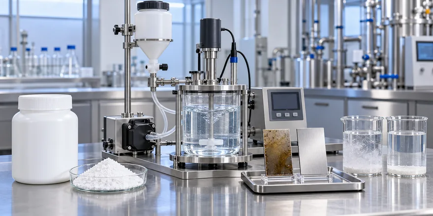 Trinatriumphosphat-Dosiersystem f&uuml;r alkalische Reinigung, Metallentfettung und Wasseraufbereitungstests