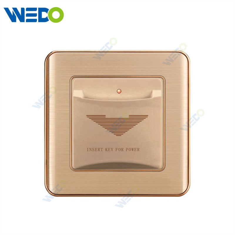 C32 PC Insert Card To Get Power Socket Gold Electrical Switch Sockets Customized Factory Wall Switch