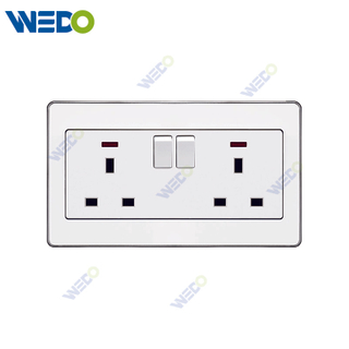 C73 DOUBLE 13A SWITCHED SOCKET Wall Switch Switch Wall Switch Socket Factory Simple Atmosphere Made In China 4 Gang 4 Wire 