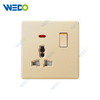 ULTRA THIN A2 Series MF 13A Switch Socket +2USB w/without neon 250V Different Color Different Style Fashion Design Wall Switch 