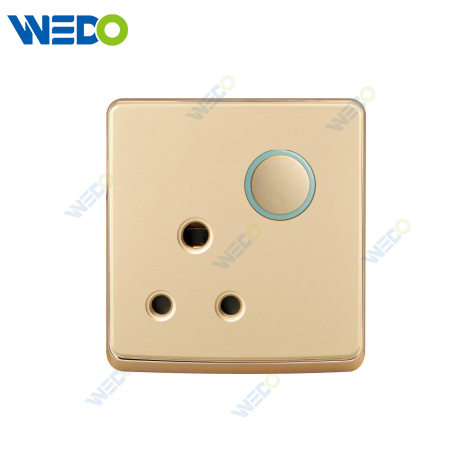 S1 Series 15A Switched Socket with Light 250V Light Electric Wall Switch Socket 86*146cm PC Material with Chrome Frame Home Switches