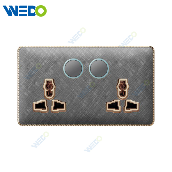 T3 Home Switches Double 13A MF Switched Socket with LED Light Ring 250V Light Electric Wall Switch Socket 86*146cm Acrylic Pattern with Lace