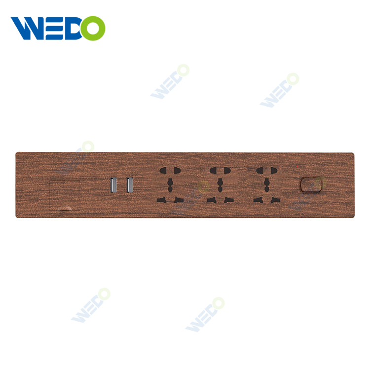 Office Furniture EU Power Plug Motorized Flip Up Multipurpose Wooden Desktop Socket Outlet 