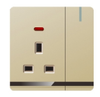 Ultra Slim Switch Socket Big Button MF 3 Pin&13A & MF 5 Pin &15A Socket Innovative Design Generous Appearance W4 Series Switch Socket 