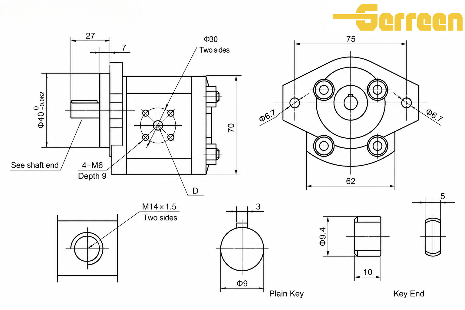 Dimensi Pam Gear Hidraulik Siri CBW-F200