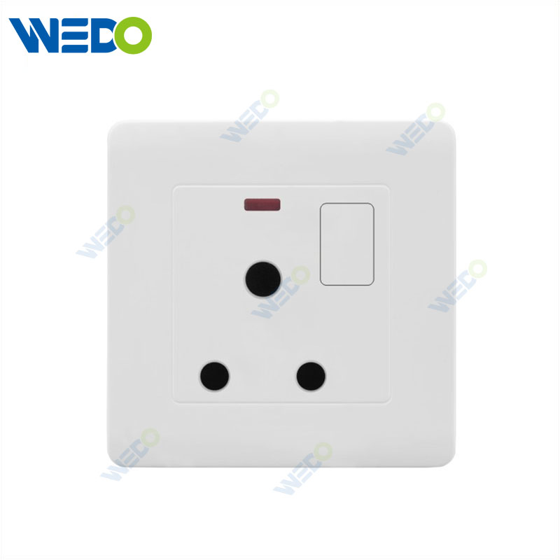 C50 Home Switches 15A Switched Socket with Neon White/gold/silver/brush Gold/wood/brush Silver