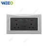 M3 Wenzhou Factory New Design Electrical Light Wall Switch And Socket IEC60669 DOUBLE 13A SWITCHED SOCKET WITH NEON +2USB 