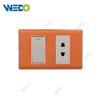 A32 High Quality Home UK Standard Aluminum Electric Wall Socket Switch 1gang 2 Pin Socket