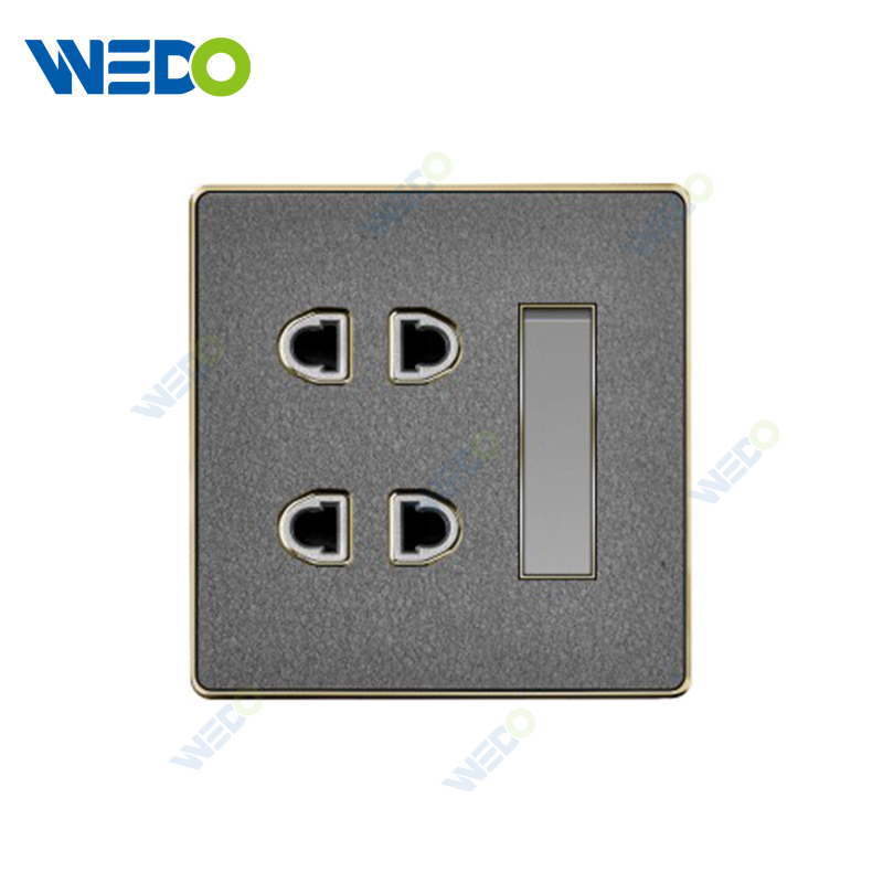 ULTRA THIN A1Series 1gang 1way switch and 2gang 2pin socket Acrylic / Leather Different Color Different Style Fashion Design Wall Switch 