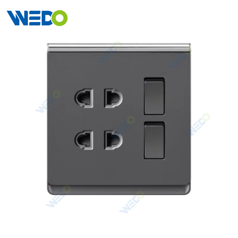 British Standard High Quality 2Gang Switch 2gang 2 Pin Socket Wall Switch Electrical Socket