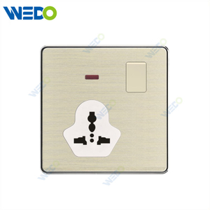 C90 Wenzhou Factory New Design Acrylic Home Lighting Electrical Wall Switches PC Material Cover with IEC Report SASO 3PIN MF Switched Socket with Neon