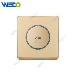 S1 Series 20A Switch with LED Light Ring 250V Light Electric Wall Switch Socket 86*86cm PC Material with Chrome Frame Home Switches