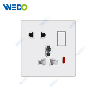 ULTRA THIN A5 Series 5pin MF socket w/without neon With PC Materical Different Color Different Style Fashion Design Wall Switch 