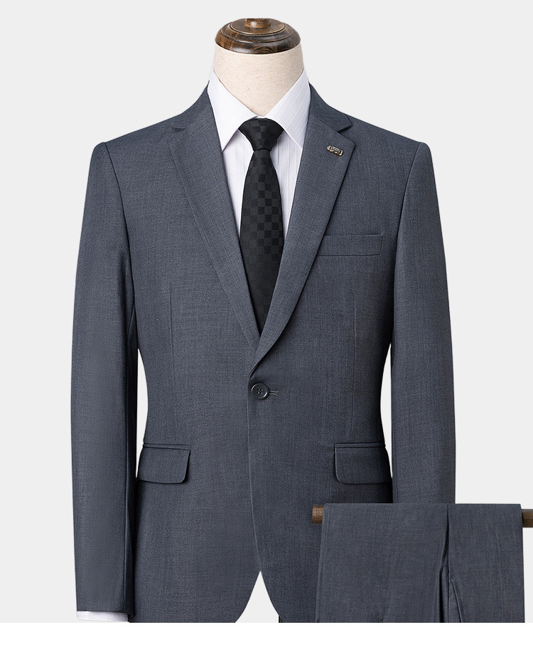 Costume d'affaires &agrave; simple boutonnage pour hommes (6)