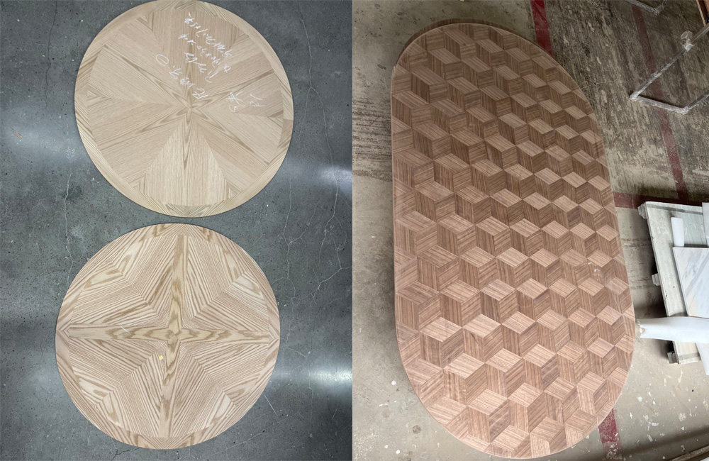 Parquet in legno impiallacciato su misura per l'arredo di hotel di lusso
